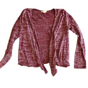 Self Esteem Youth XL Maroon Open Front Cardigan Lightweight Knit Top-A253